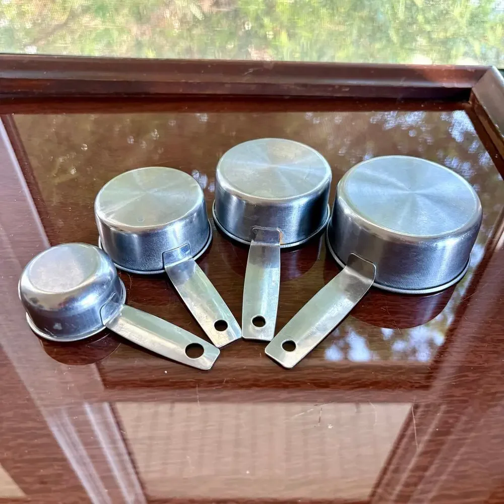 Vintage EKCO Stainless Steel Measuring Cups Set, 4 Piece Kitchen